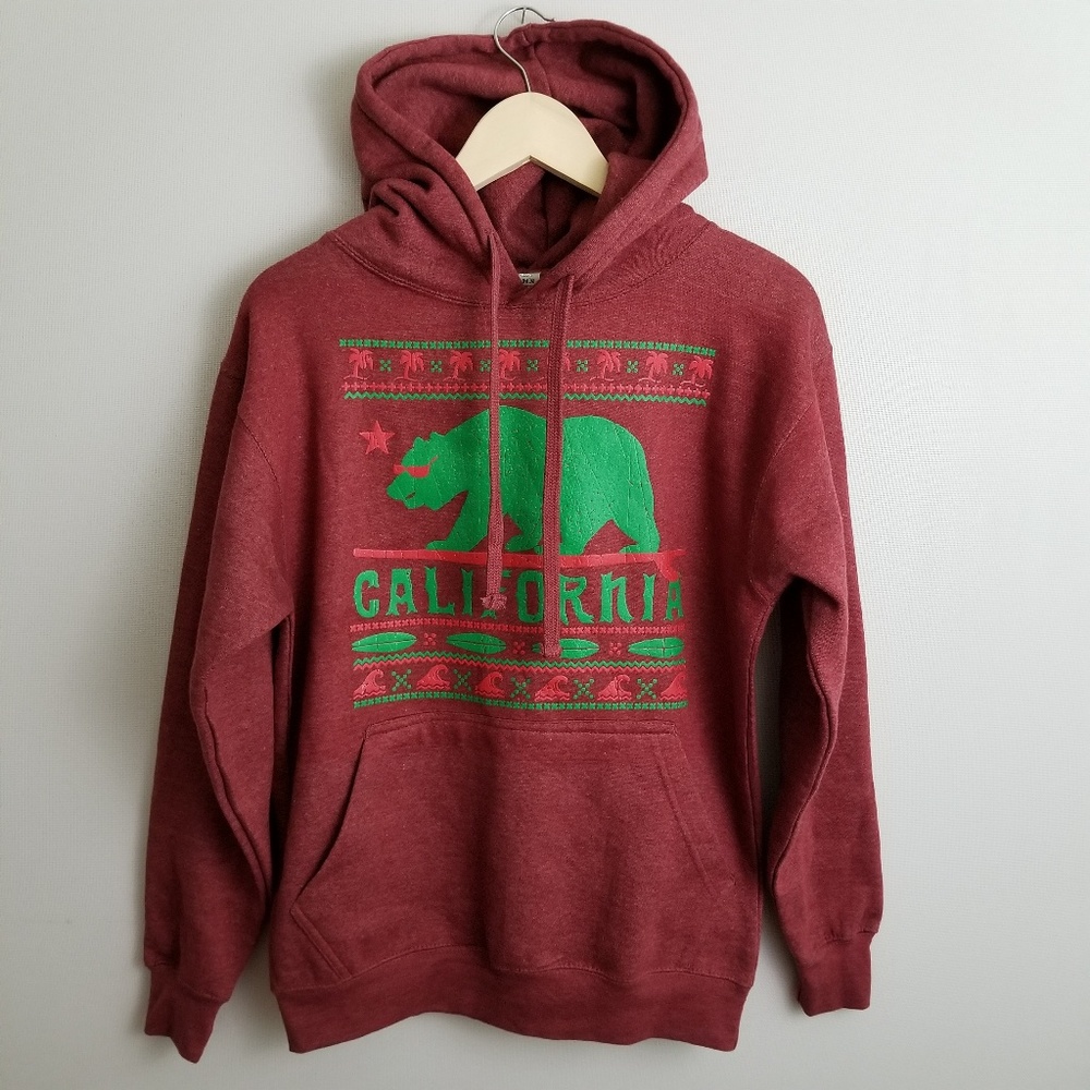A.M.S California Bear Christmas Colors Hoodie